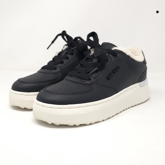 Nine West Shoes - Nine West Black Platform Sneakers with Cream Lined Collar 7M